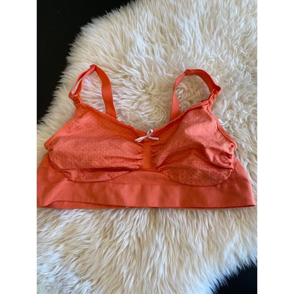 Anita Seamless Stretch Nursing Maternity Bra Size Small Orange Dot 5097